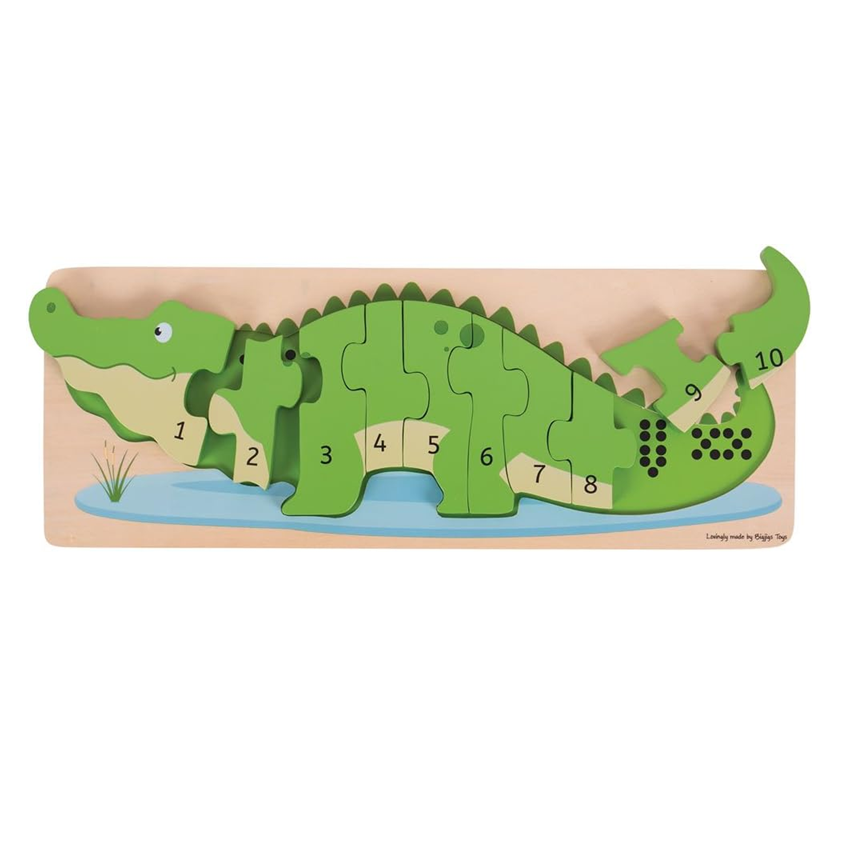 Bigjigs Wooden Crocodile Number Puzzle