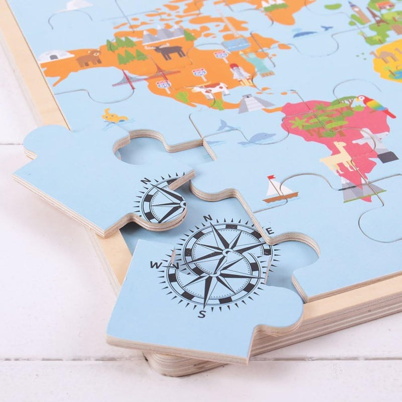 Bigjigs Wooden World Map Puzzle