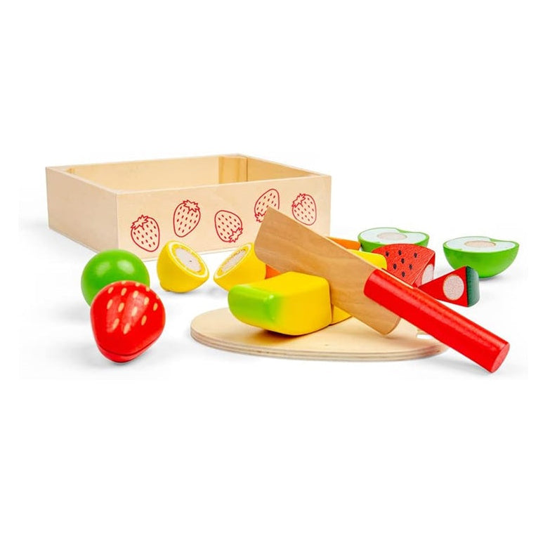 Bigjigs Wooden Toy Cutting Fruit Crate