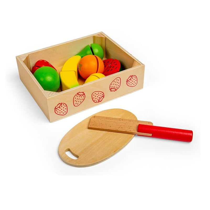 Bigjigs Wooden Toy Cutting Fruit Crate