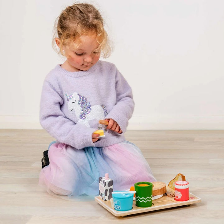 Bigjigs Wooden Toy Breakfast in Bed Tray