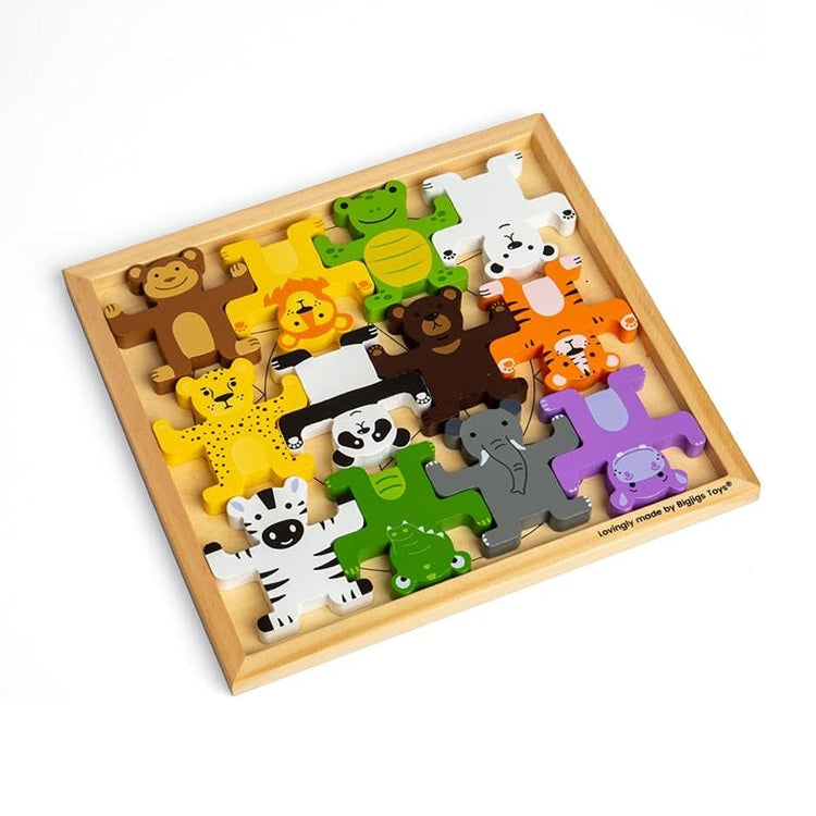 Bigjigs Wooden Wild Animal Stacker