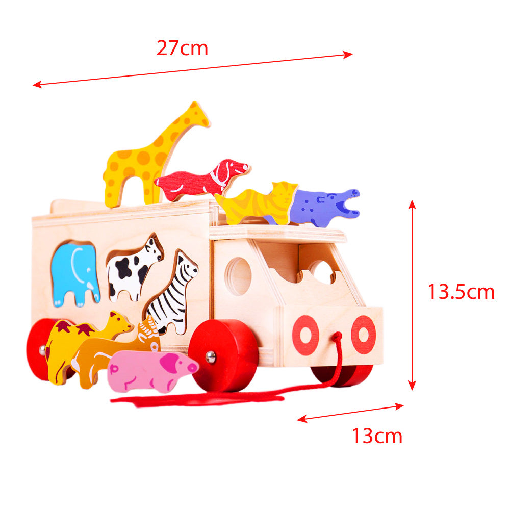 Bigijgs Wooden Animal Shape Sorter Lorry