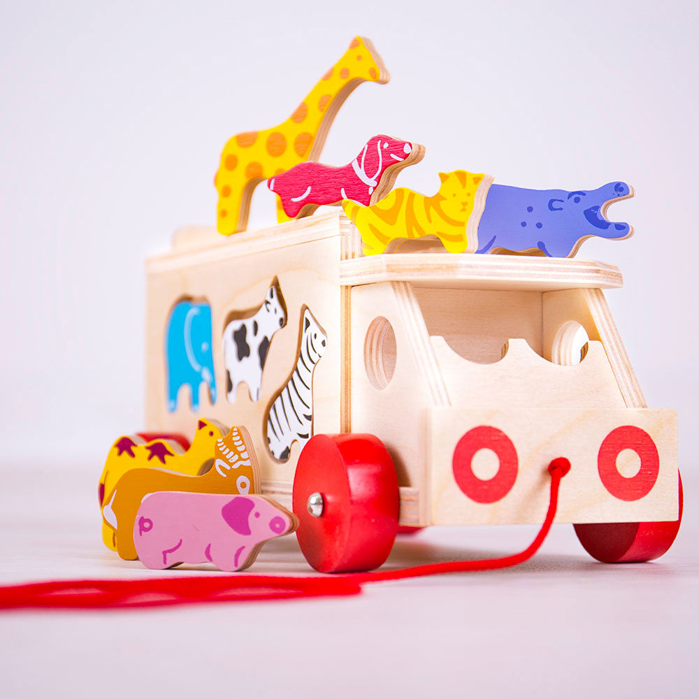 Bigijgs Wooden Animal Shape Sorter Lorry