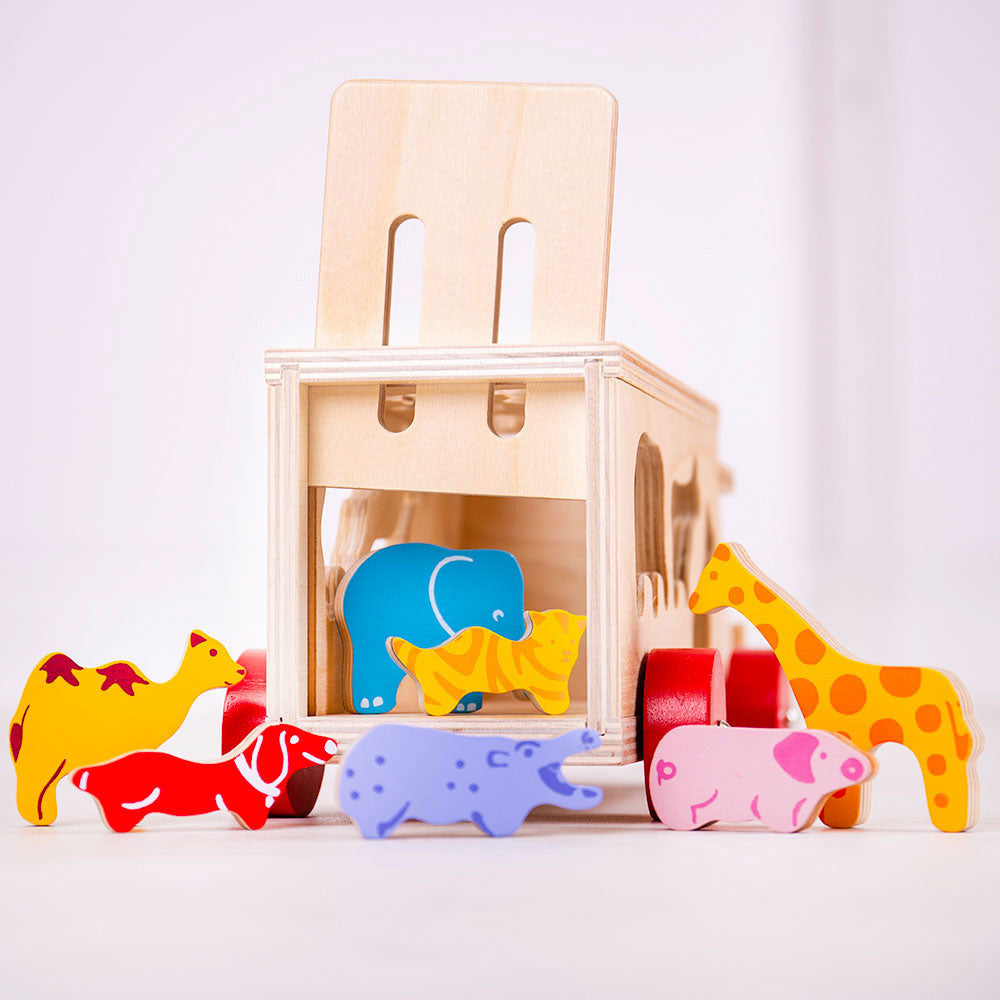 Bigijgs Wooden Animal Shape Sorter Lorry