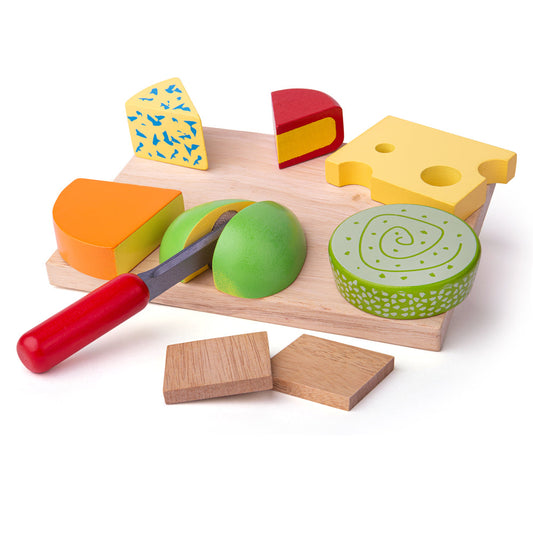 Bigjigs Wooden Toy Cheese Board Set