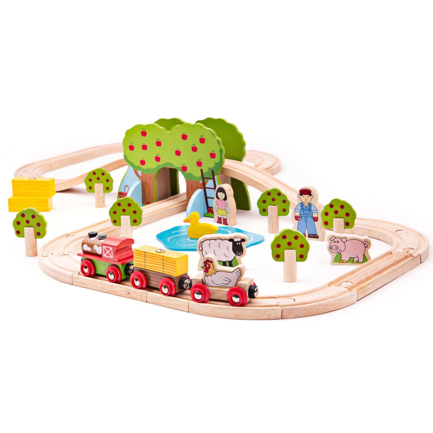 Bigjigs Rail Wooden Farm Train Set