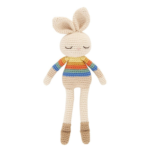 The Bonniemob Bonnie Crochet Bunny - Rainbow stripe