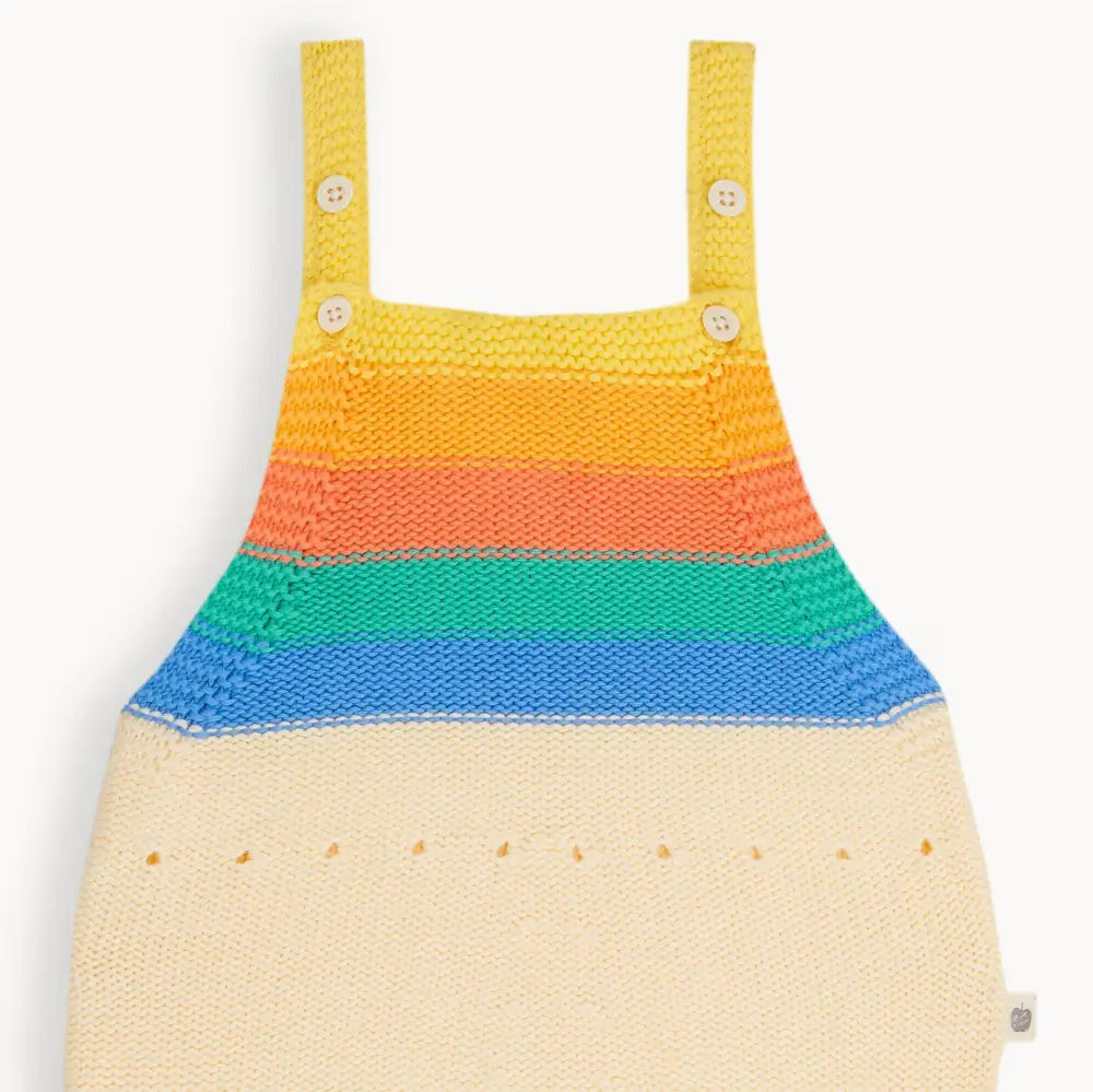 The Bonniemob Bubble Rainbow Stripe Knit Romper