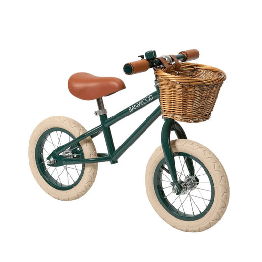 Banwood  Balance Bike & Basket - Dark Green