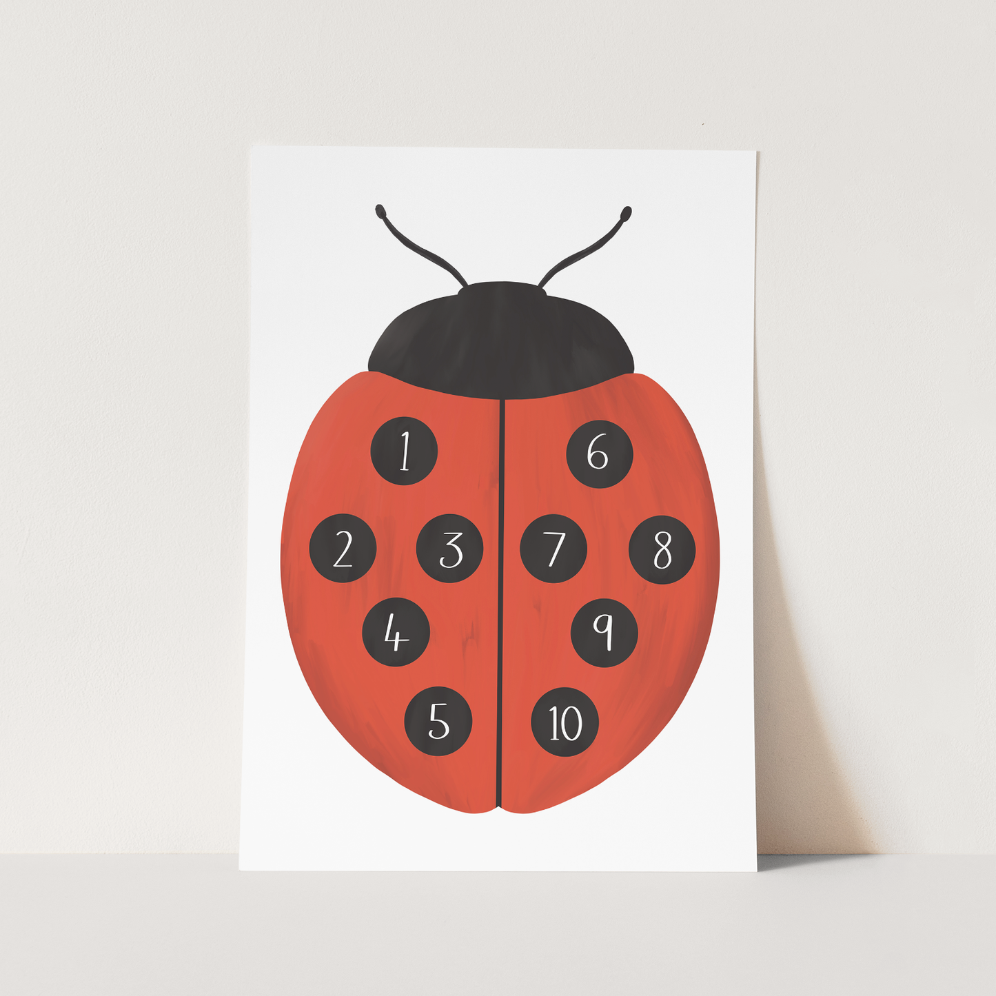 Kid of the Village Ladybird Number Art Print