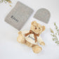 Grey Cashmere & Teddy Personalised Baby Gift Set by The Baby Gifting Co.