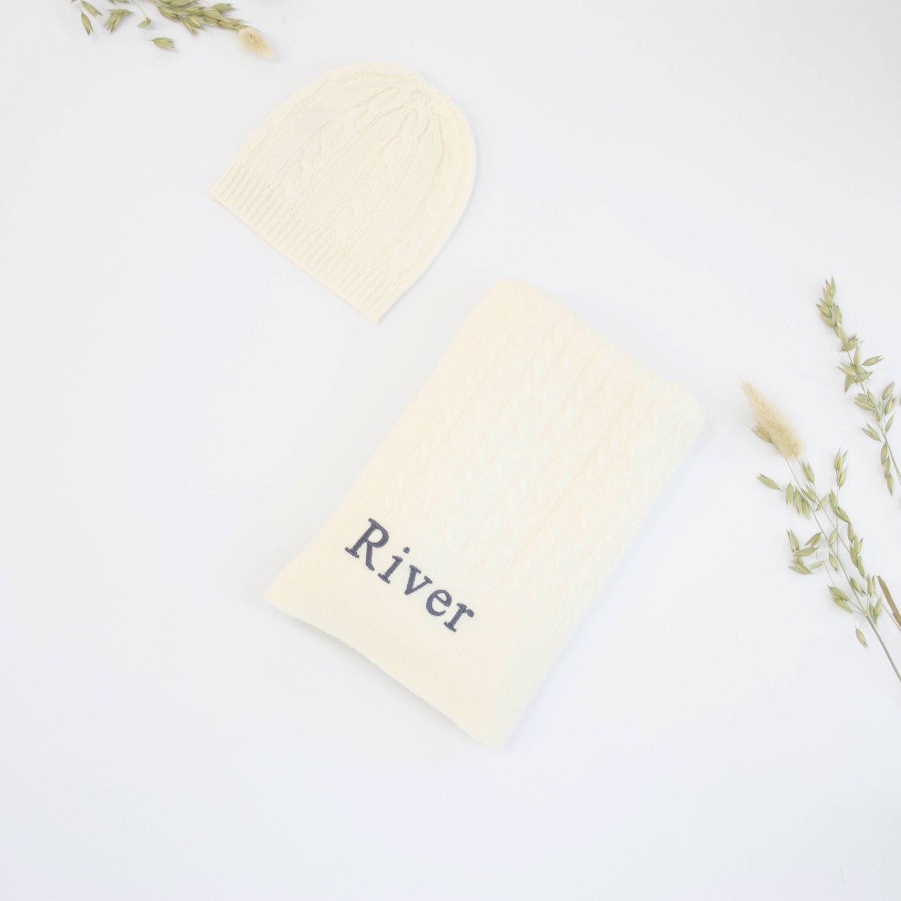 Classic Ivory Cashmere Personalised Baby Gift Set by The Baby Gifting Co.