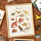 Kid of the Village Dinosaur Chart Art Print - Stone