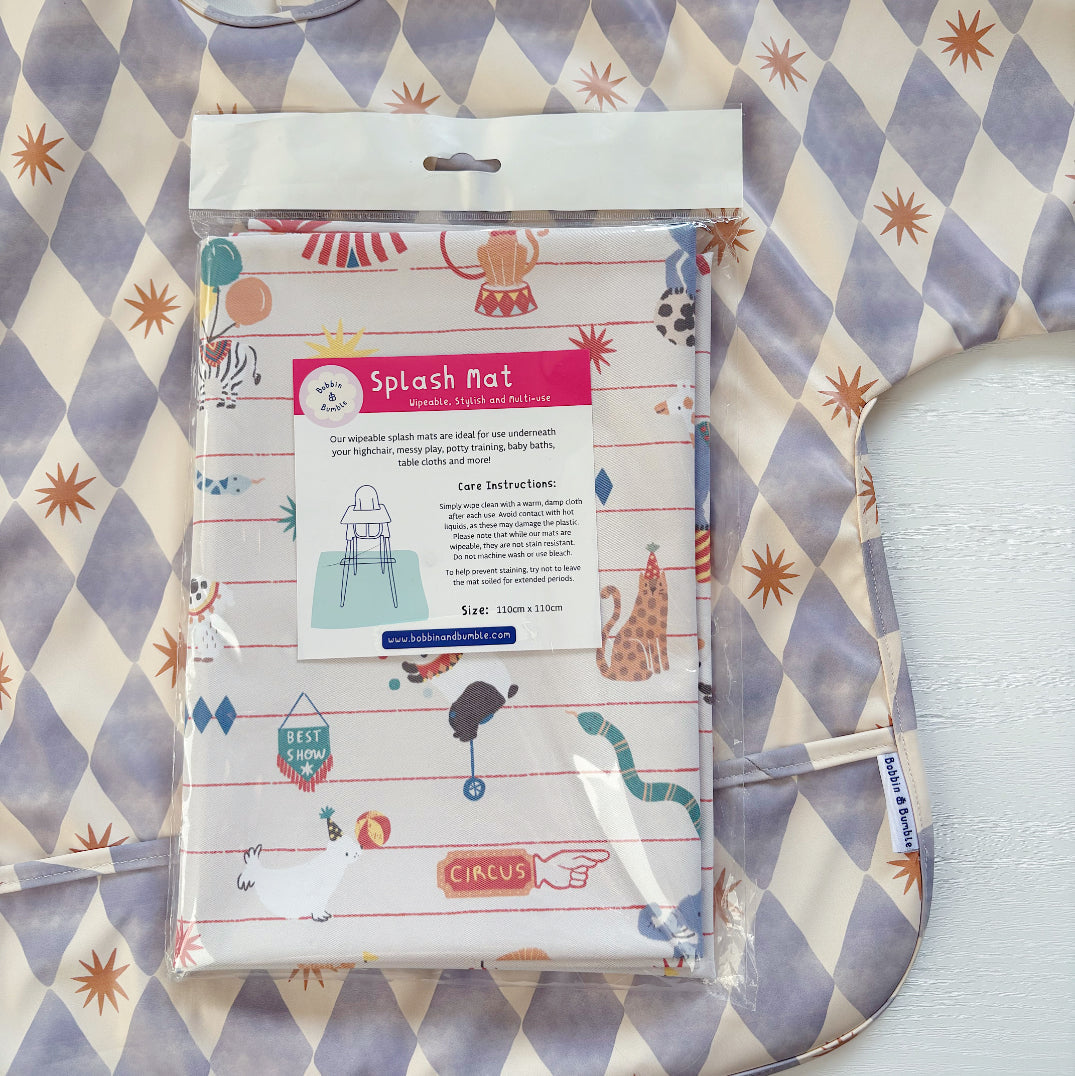 Bobbin & Bumble Highchair Splash Mat - Vintage Circus