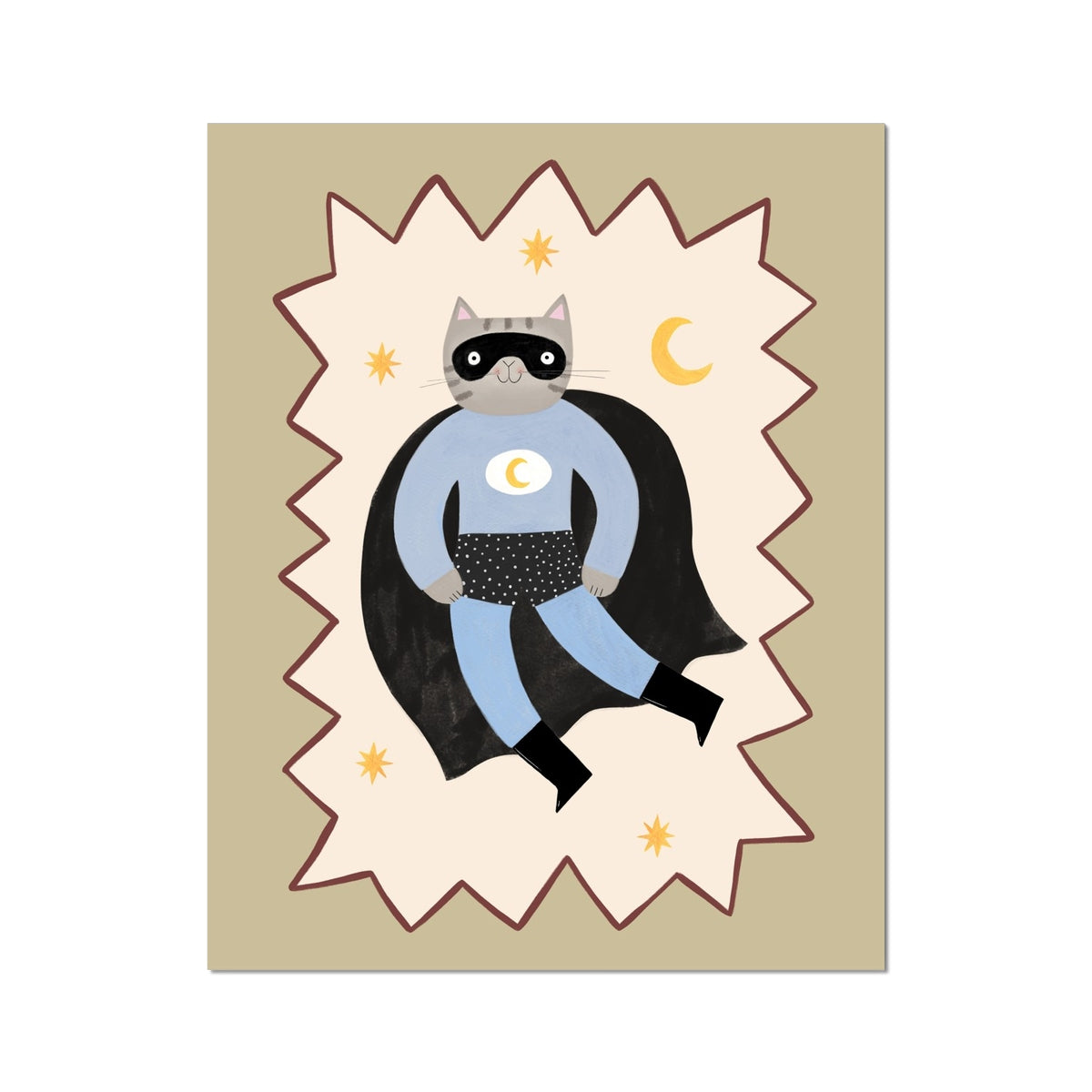 Kid of the Village Night Paw Superhero Art Print