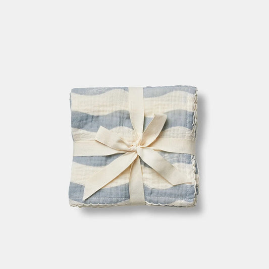 Dear April Mio 3-Pack Organic Muslin Cloths - Waves