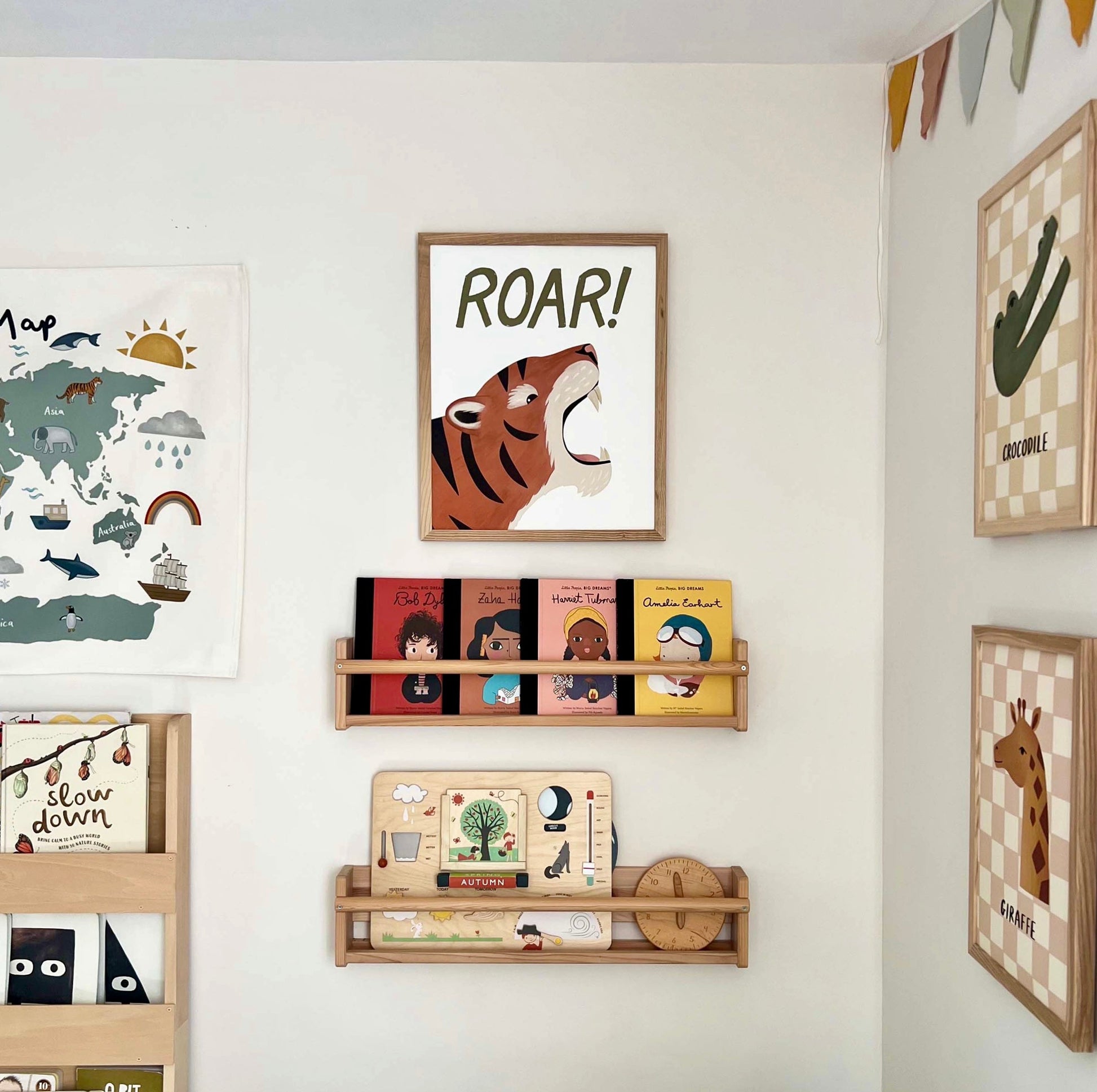 Kid of the Village Roar Tiger Art Print - White