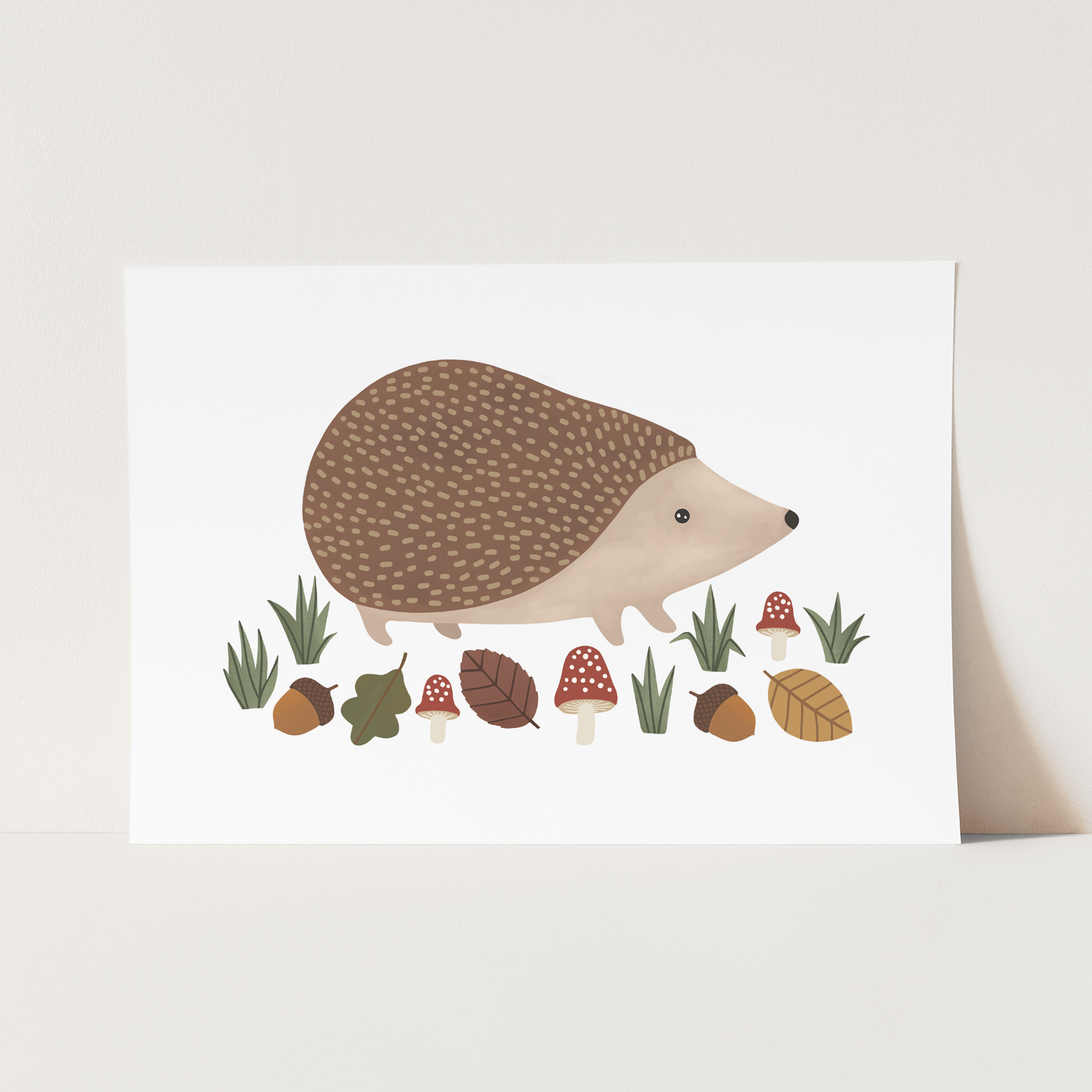 Kid of the Village Hedgehog Art Print - White