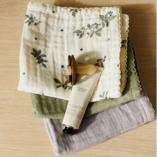 Dear April Ren 3-Pack Organic Washcloths - Blueberries Mix