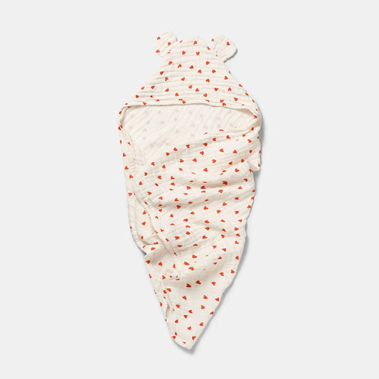 Dear April Organic Muslin Baby Towel - Little Love