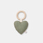 Dear April Lara Heart Rattle Teether - Forest Green