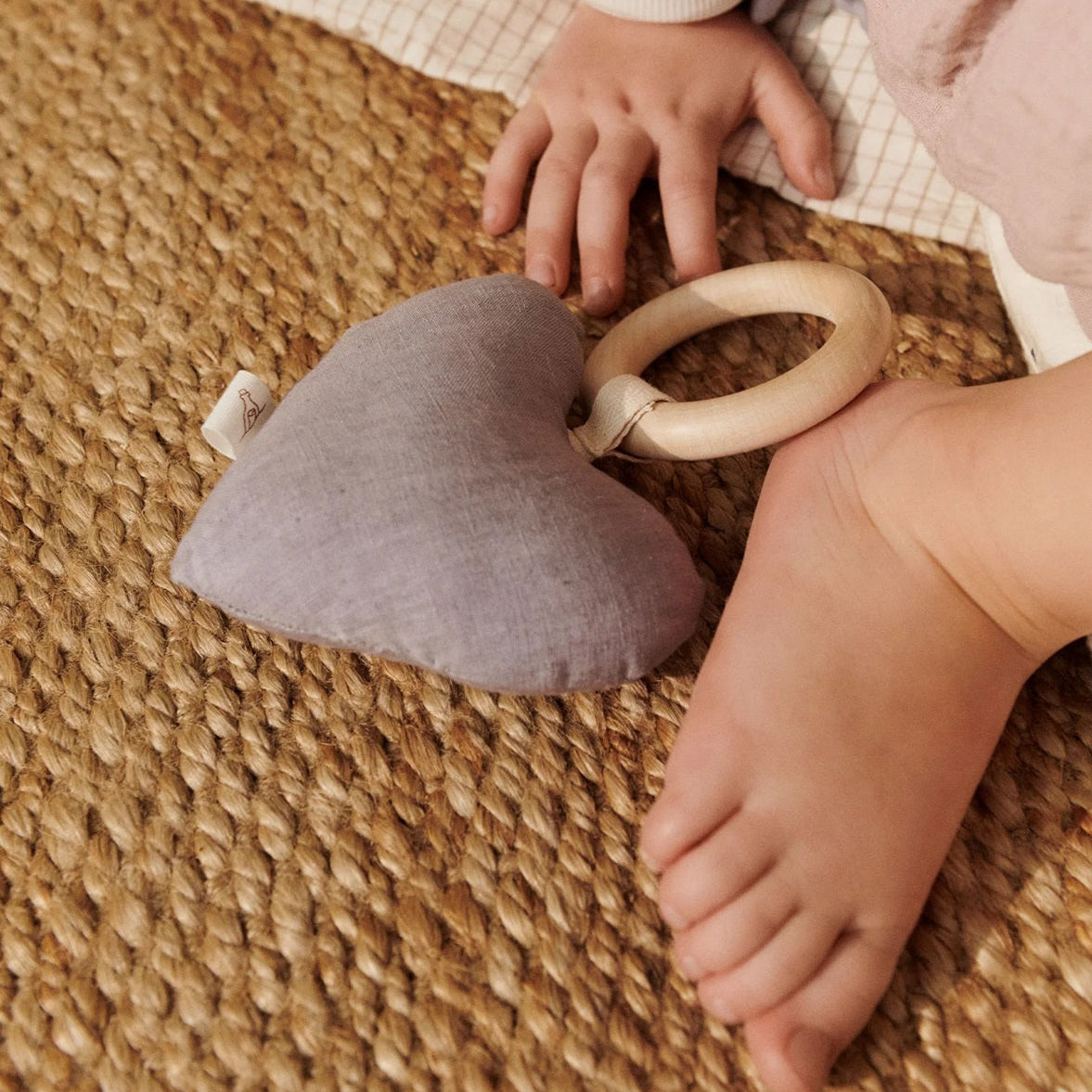 Dear April Lara Heart Rattle Teether - Lavender