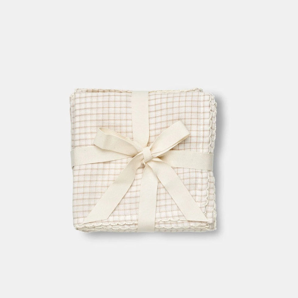 Dear April Mio 3-Pack Organic Muslin Cloths - Mini Check