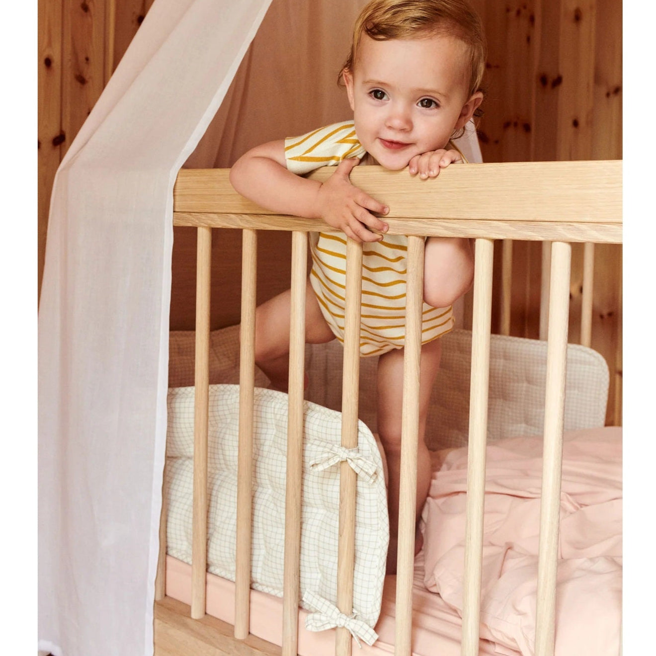 Dear April Nori Cot Bumper - Mini Check