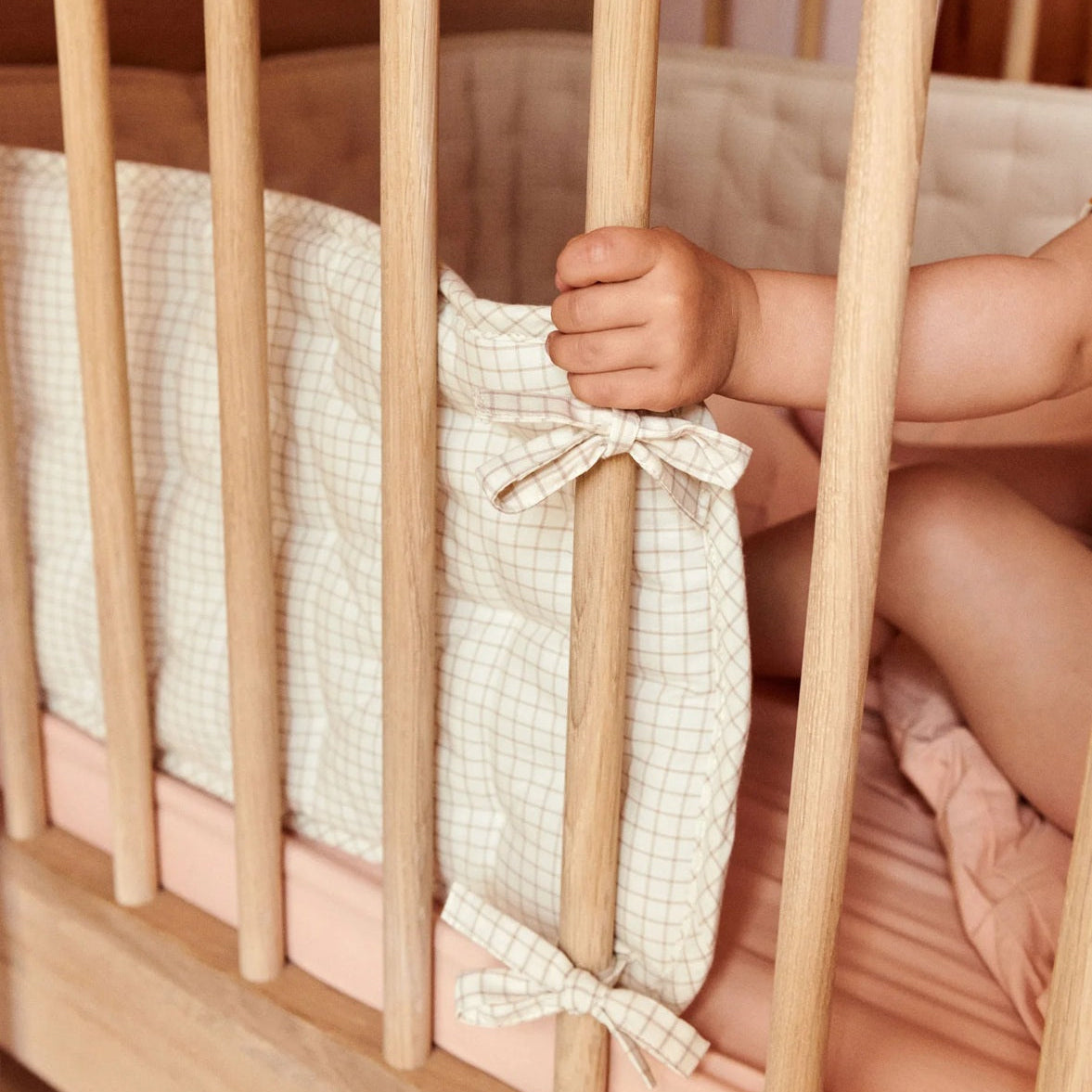 Dear April Nori Cot Bumper - Mini Check