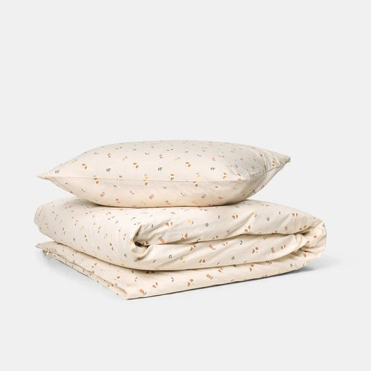 Dear April Organic Single Bedding Set - 140 x 200cm - Songbirds