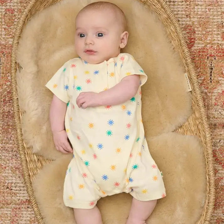 The Bonniemob Dinky Rainbow Sunshine Short Sleeve Playsuit