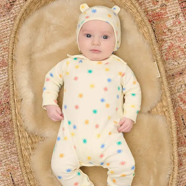 The Bonniemob Dreamy Rainbow Sunshine Organic Baby Playsuit