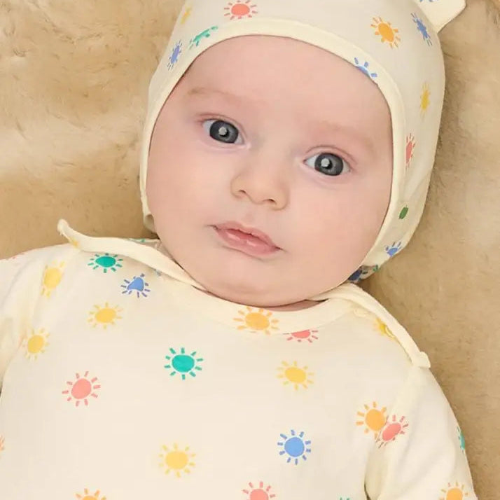 The Bonniemob Dreamy Rainbow Sunshine Organic Baby Playsuit