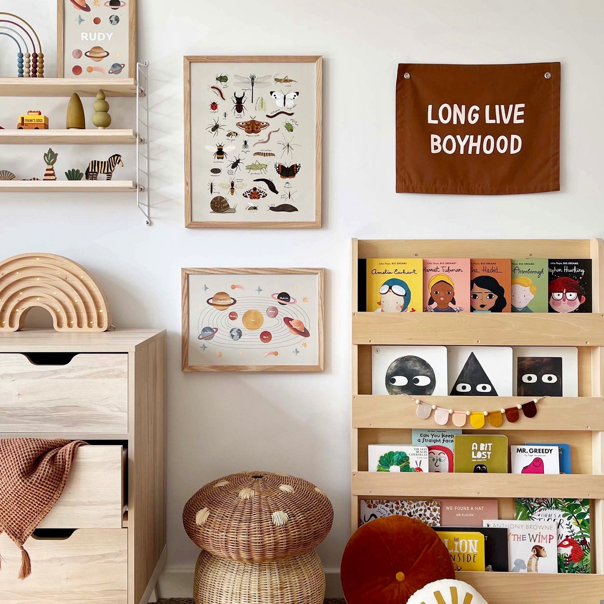 Kid of the Village Solar System Art Print - Stone