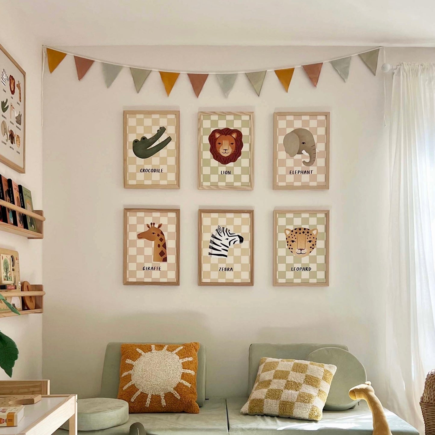 Kid of the Village Zebra Check Art Print - Beige