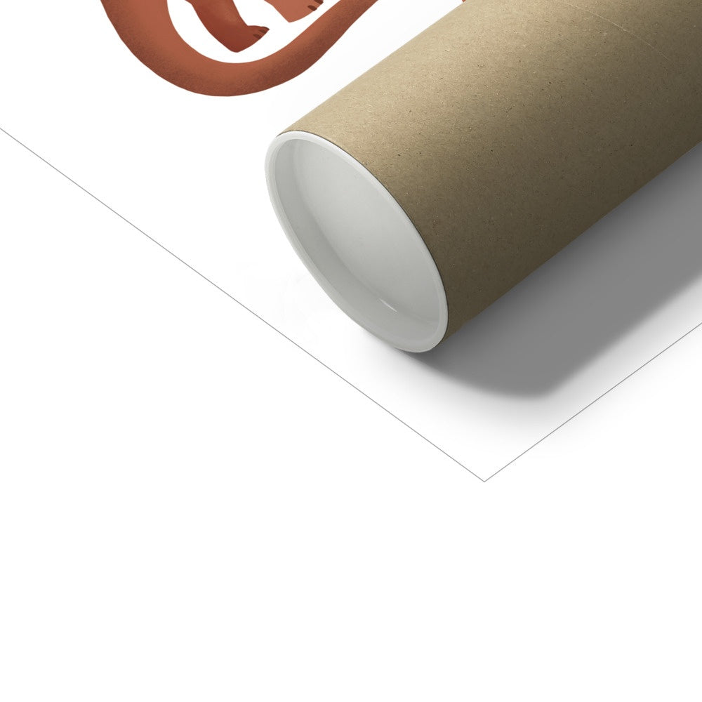 Kid of the Village Dinosaur Chart Art Print - White