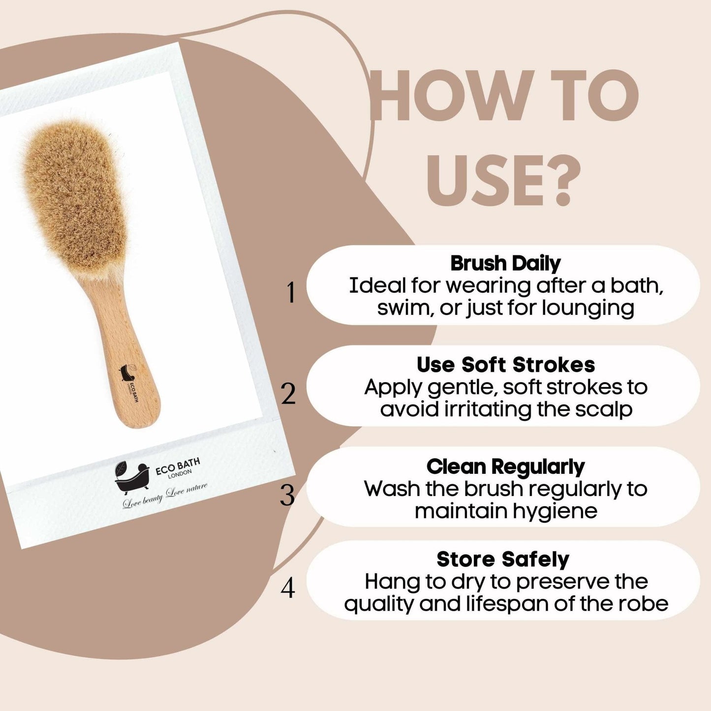Eco Bath London Ultra Soft Baby Brush with Goat Hair