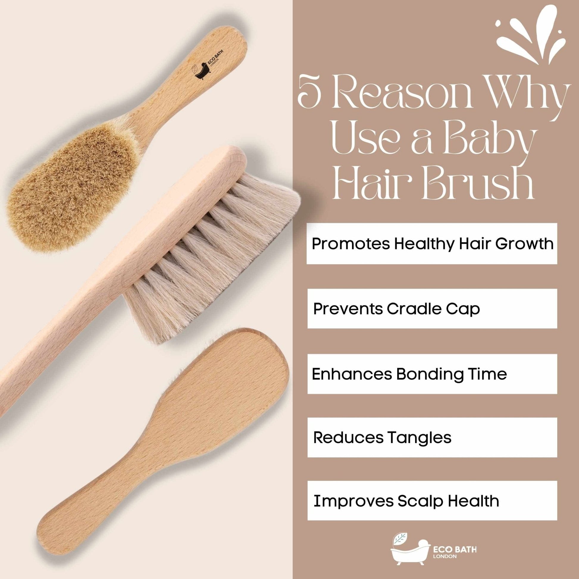 Eco Bath London Ultra Soft Baby Brush with Goat Hair