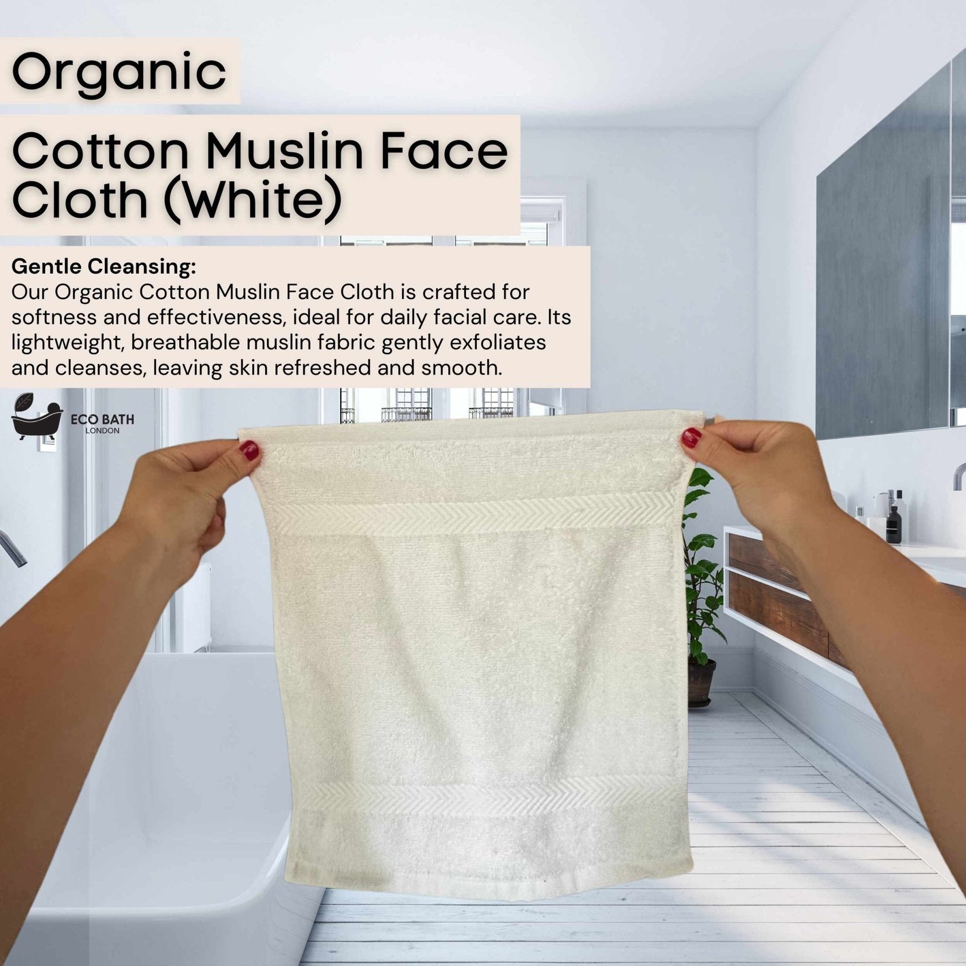 Eco Bath London Organic Cotton Face Flannels