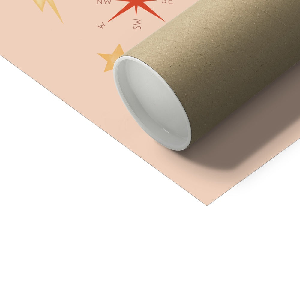 Kid of the Village World Map Art Print - Pink