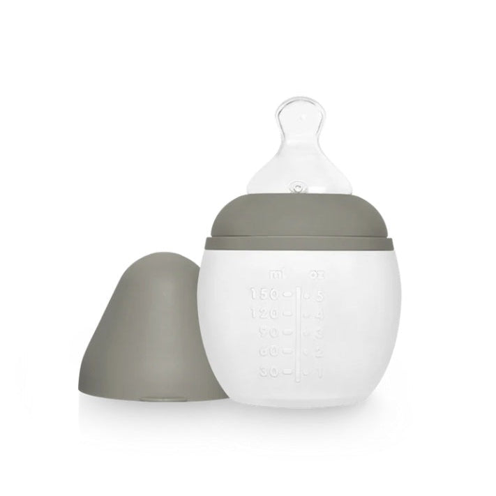 Elhee Silicone Baby Bottle - Khaki - 150ml