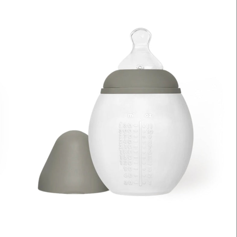 Elhee Silicone Baby Bottle - Khaki - 330ml