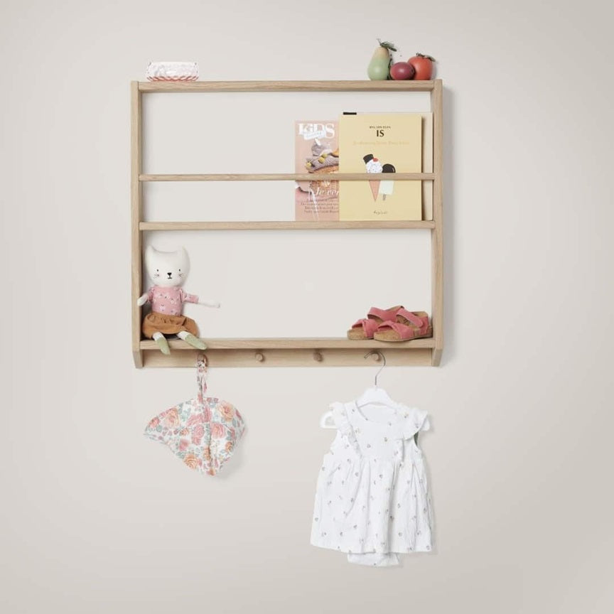 Kas Kopenhagen Eli Oak Shelf with Hooks - Smoked Oak