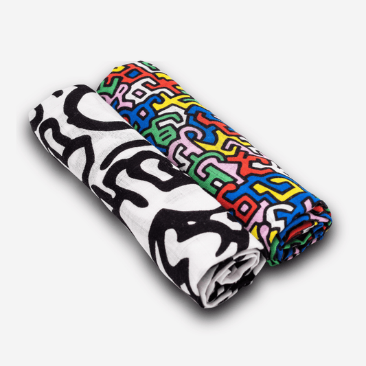 Etta Loves x Keith Haring Organic Sensory Muslin Cloths - 2 Pk