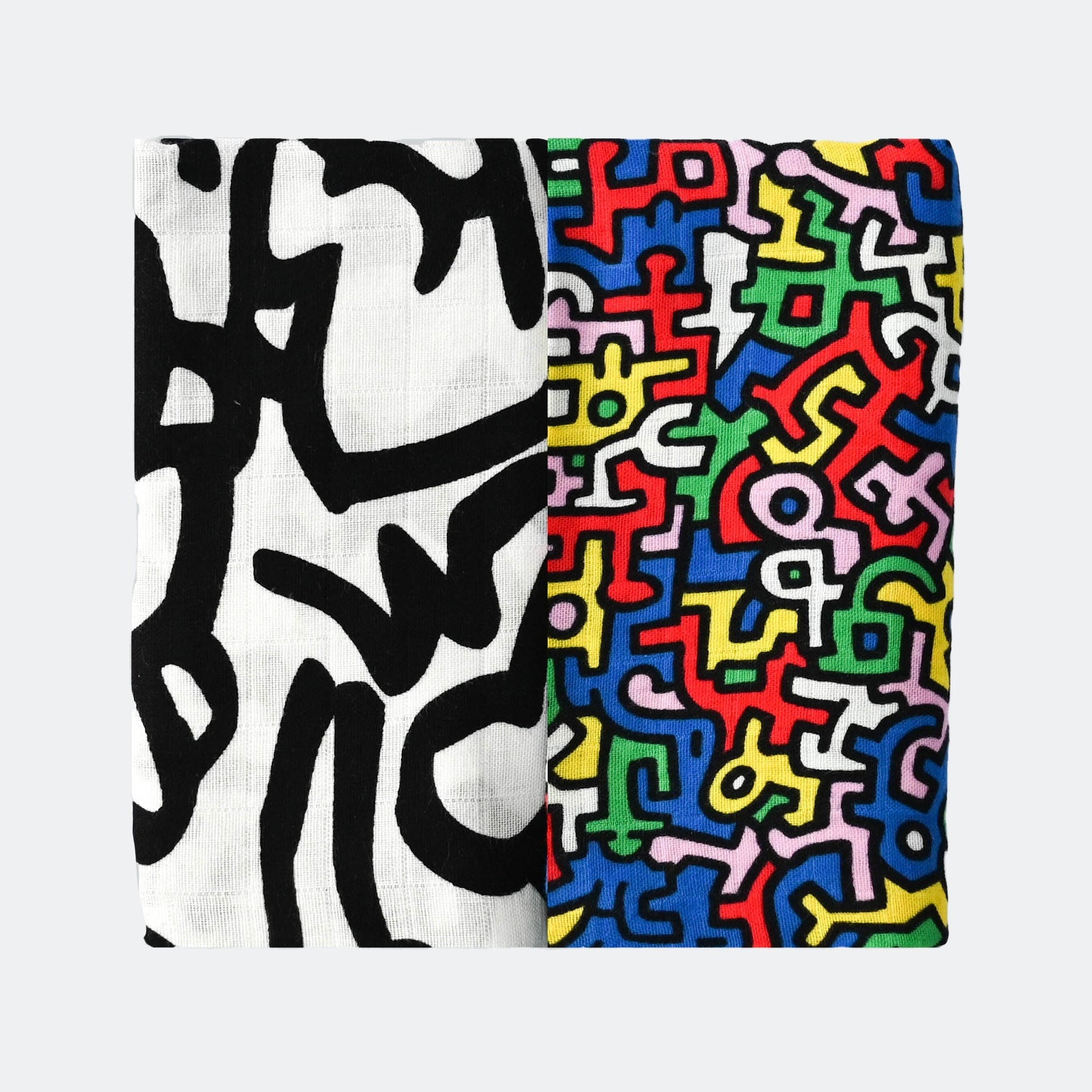 Etta Loves x Keith Haring Organic Sensory Muslin Cloths - 2 Pk