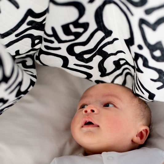 Etta Loves x Keith Haring Organic Sensory XL Muslin Swaddle