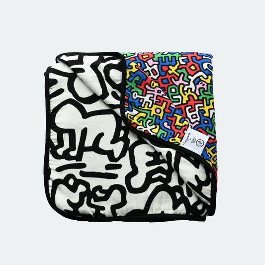 Etta Loves x Keith Haring Sensory Muslin Baby Blanket