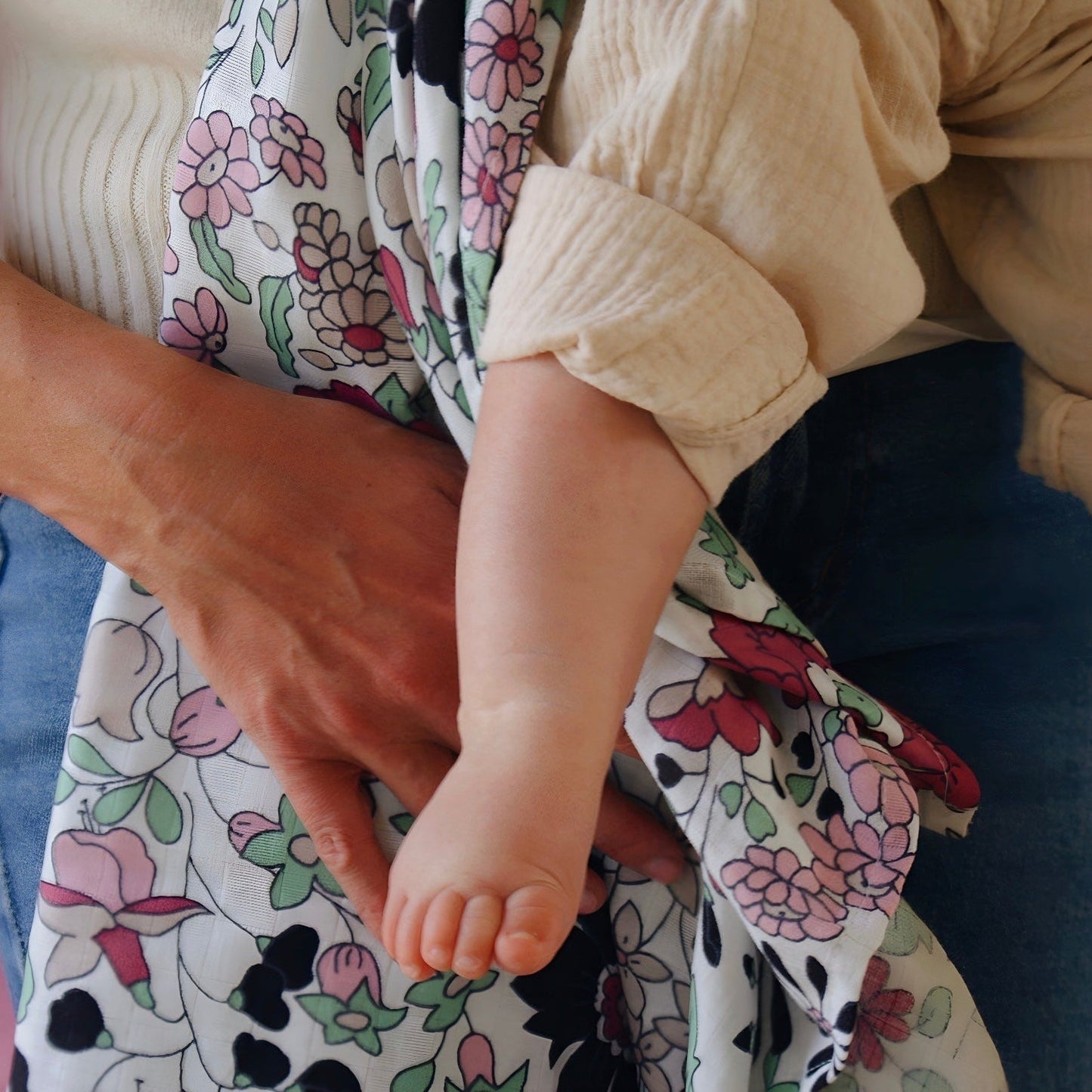 Etta Loves x Liberty Organic Sensory Muslin Cloths - 2 Pk - Fairford Shadow/Wharfedale Meadow