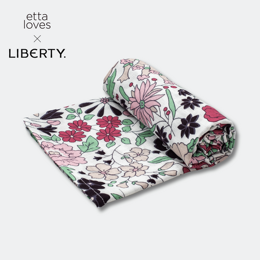 Etta Loves x Liberty Baby Sensory XL Muslin Swaddle - Wharfedale Meadow